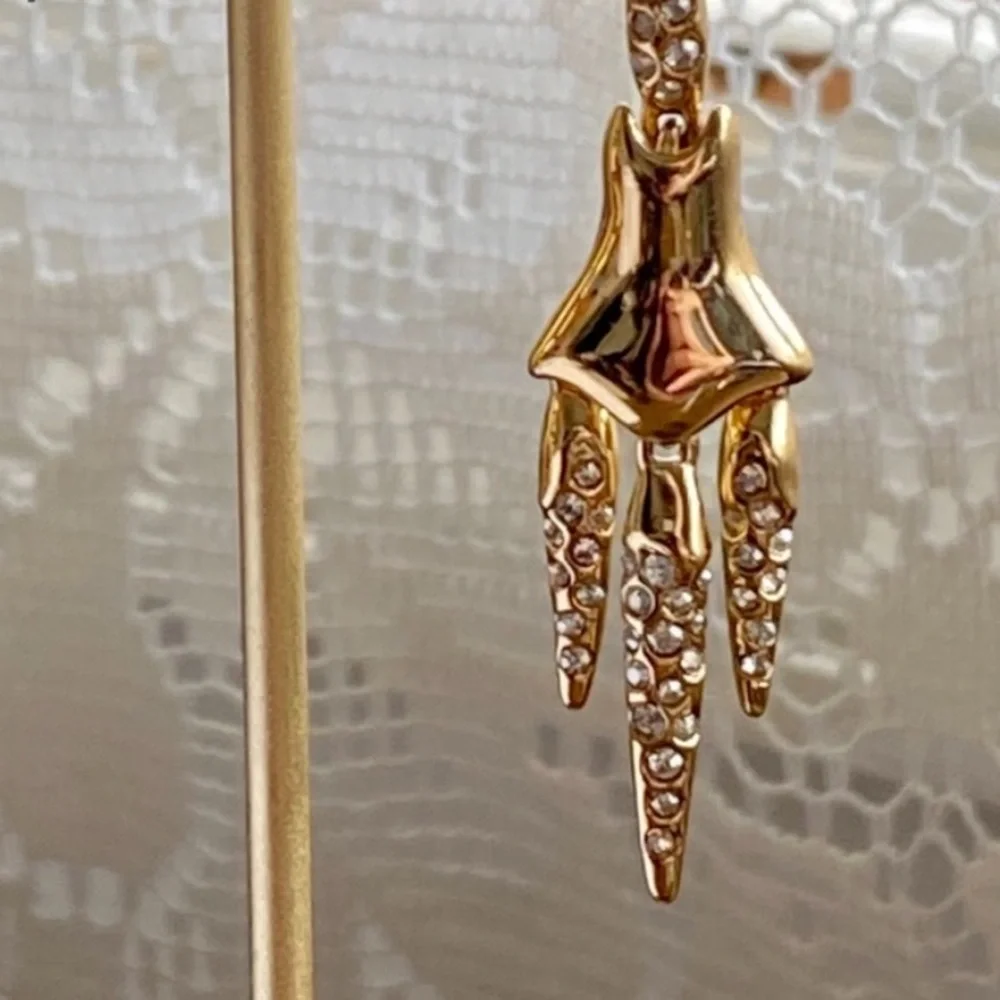 ALEXIS BITTAR • RARE Miss Havisham Swarovski Crystal Encrusted Drop Earrings